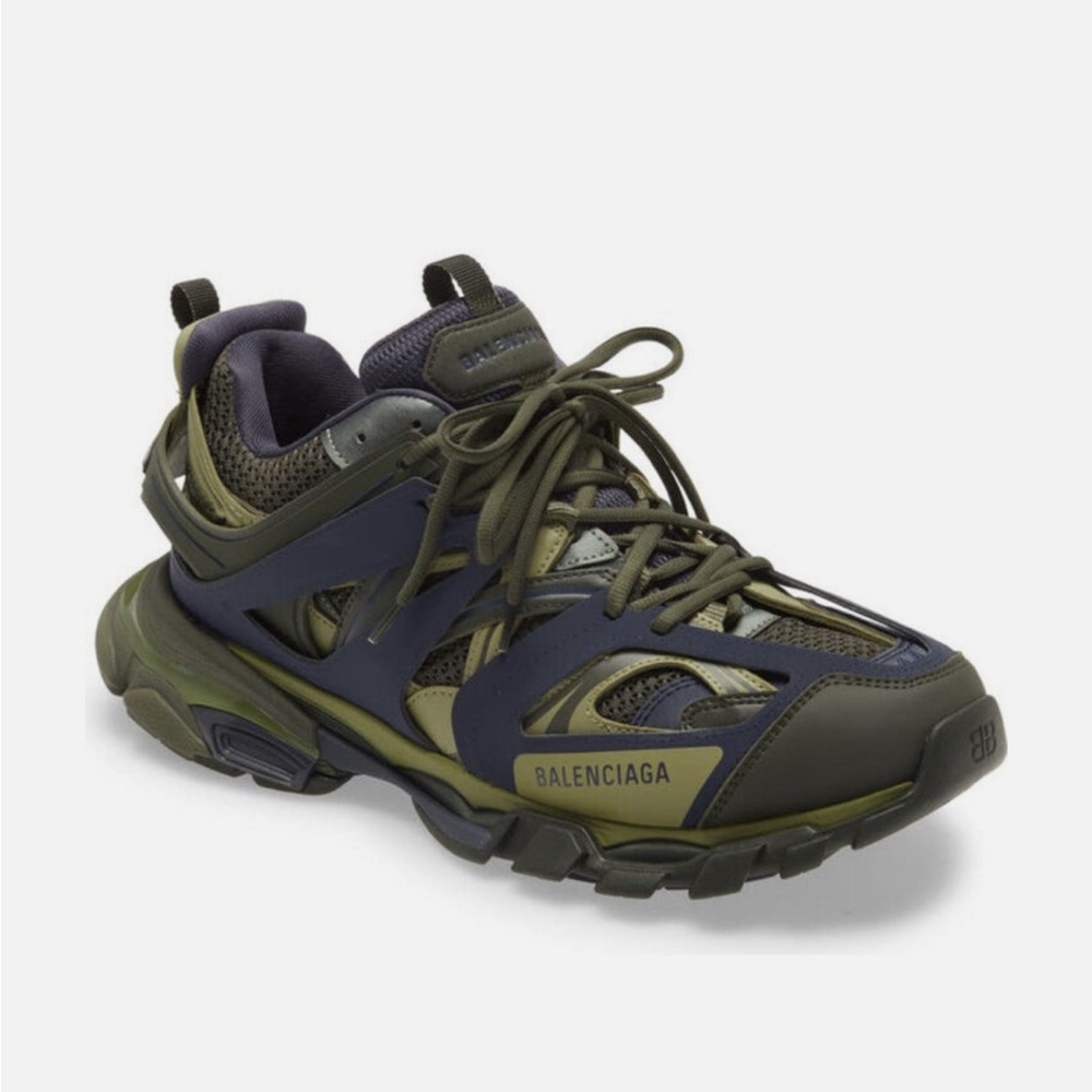 BALENCIAGA Track Sneaker Color: Khaki & Dark Grey Size: 12